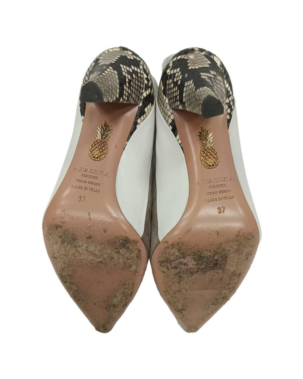 Aquazzura Gray Preloved Calder Snake-Effect Ankle Boots