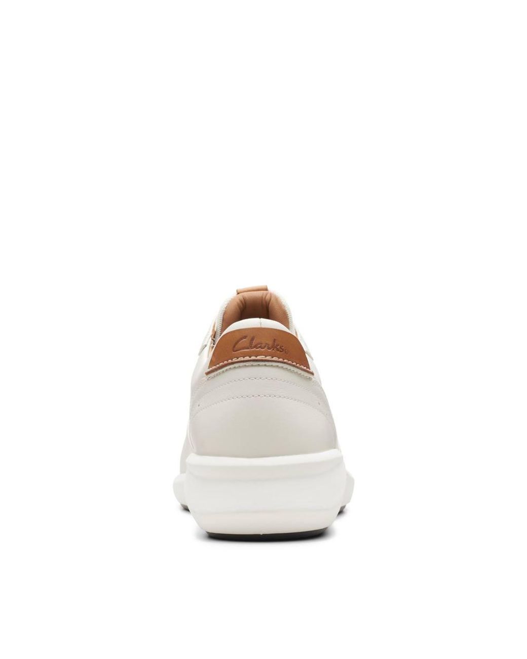 Clarks White Un Rio Sprint Combination Leather Trainers
