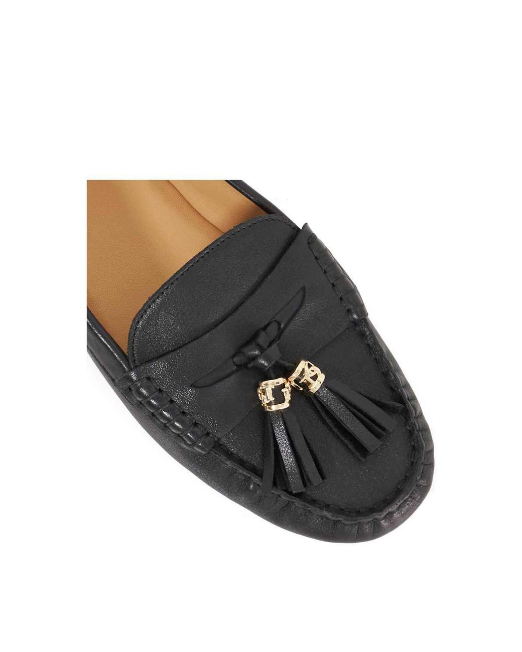 Dune White Wide Fit 'Geen' Leather Loafers