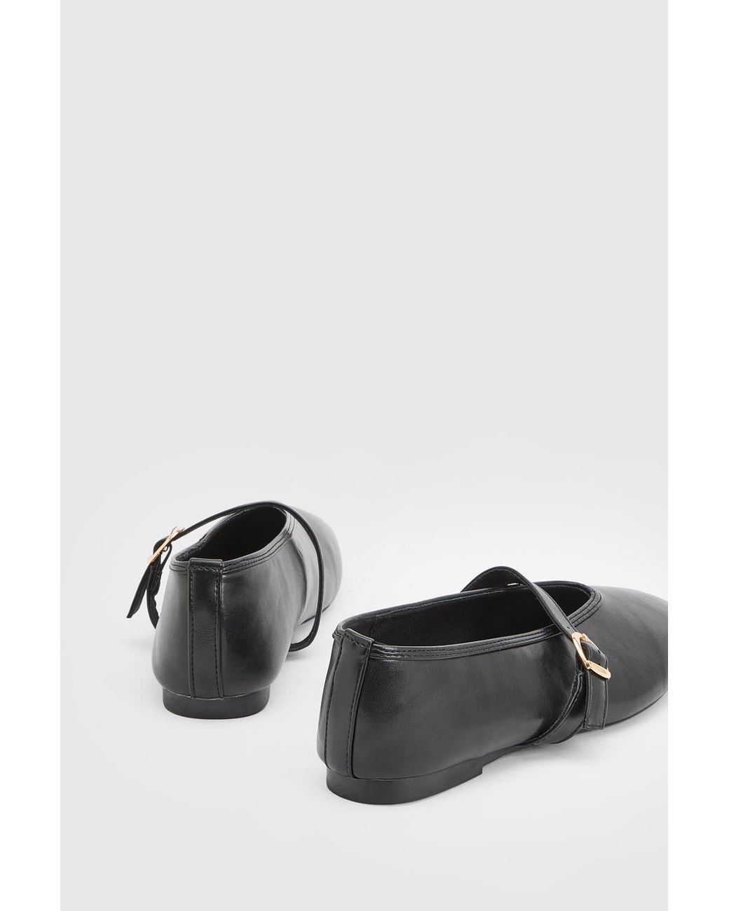 Wallis Black Darcy Faux Leather Mary Jane Ballet Flats