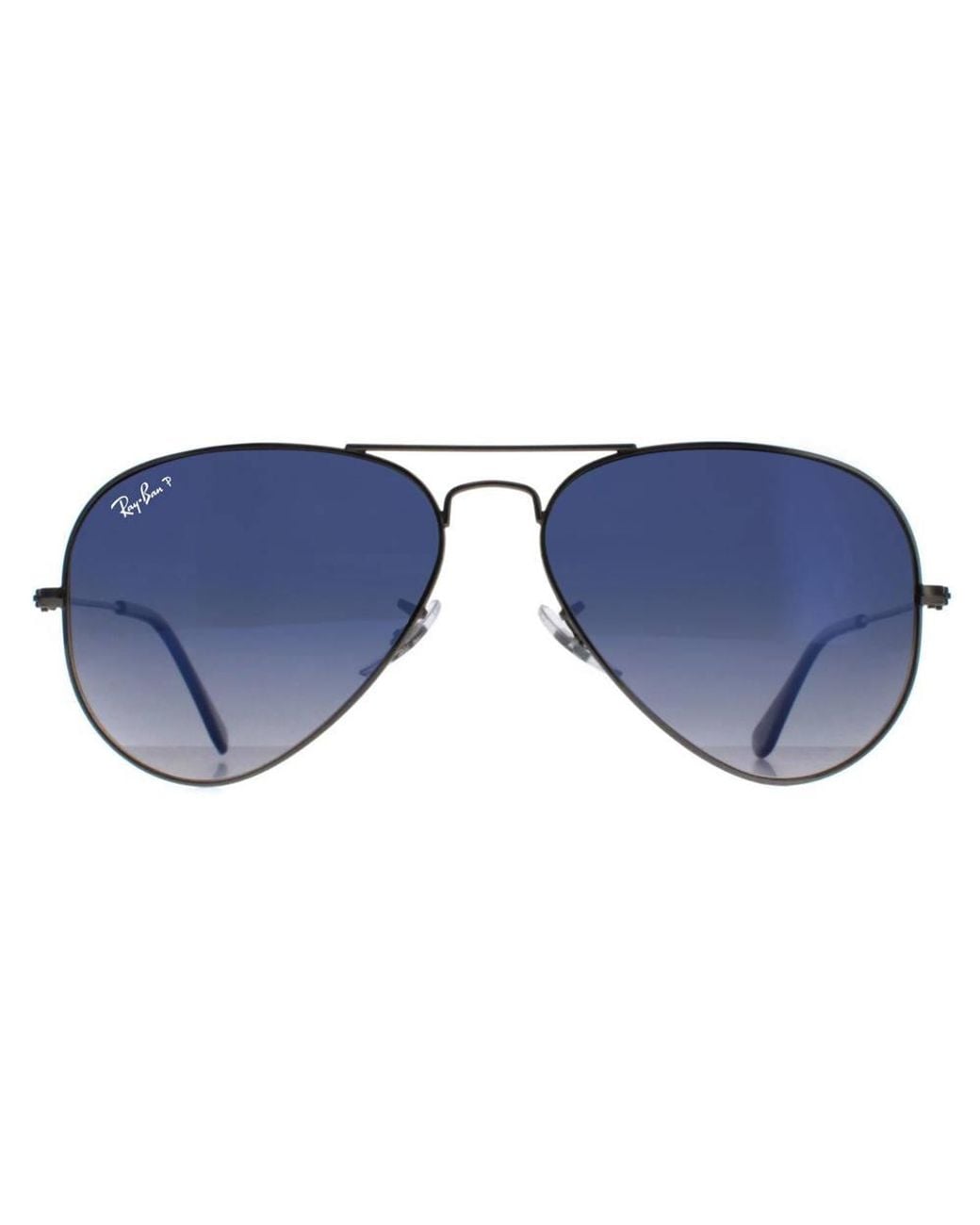 Ray-Ban Blue Aviator Gunmetal Polarized Gradient Sunglasses