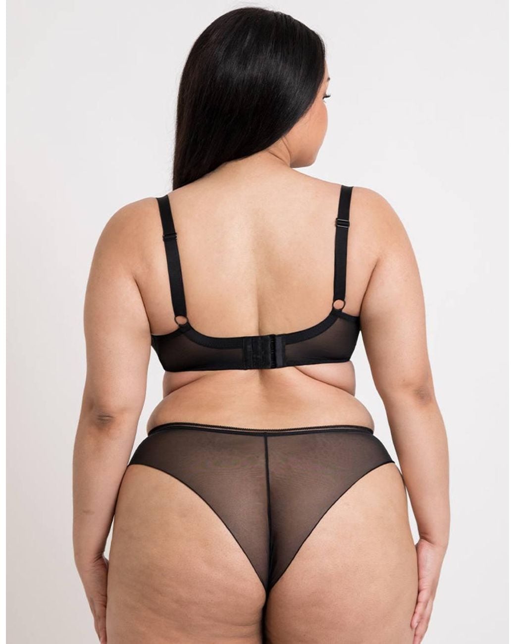 Curvy Kate Black Lifestyle Plunge Bra Wired Mesh Lingerie