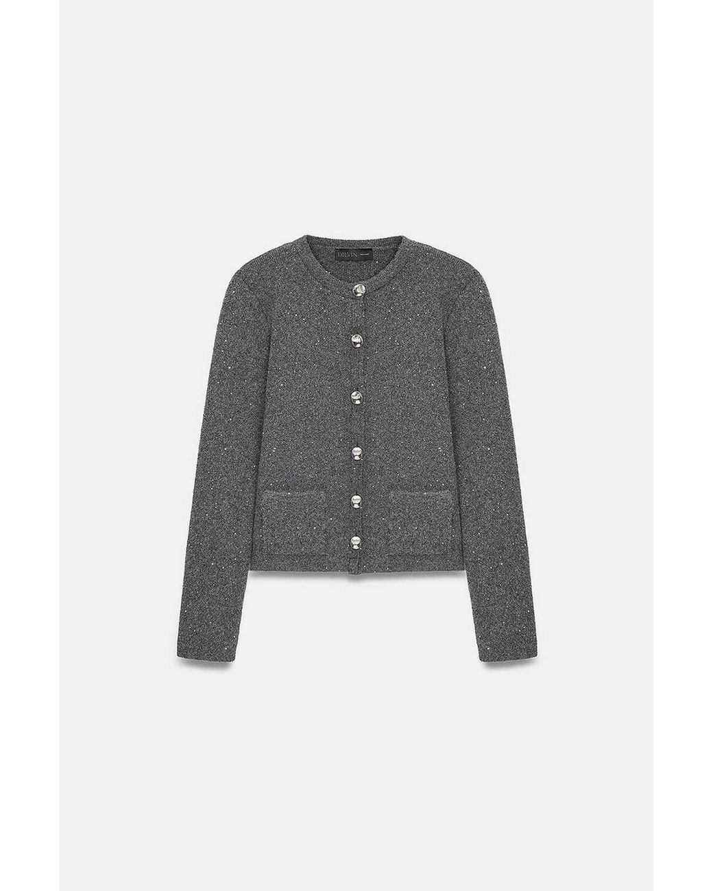 Dilvin Gray Knit Cardigan