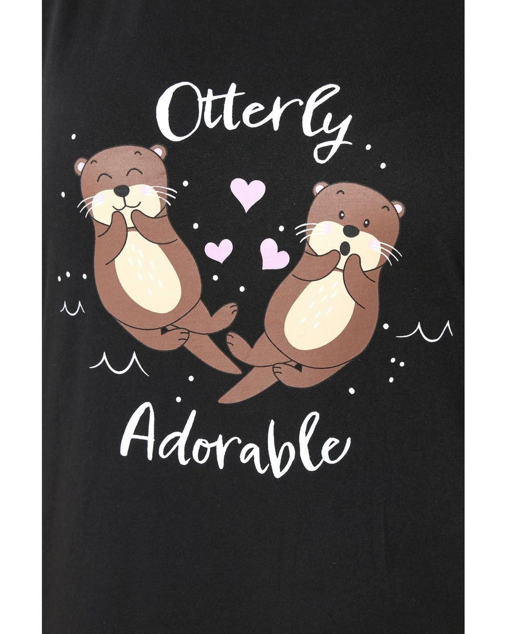 Yours Black 'Otterly Adorable' Midaxi Nightdress