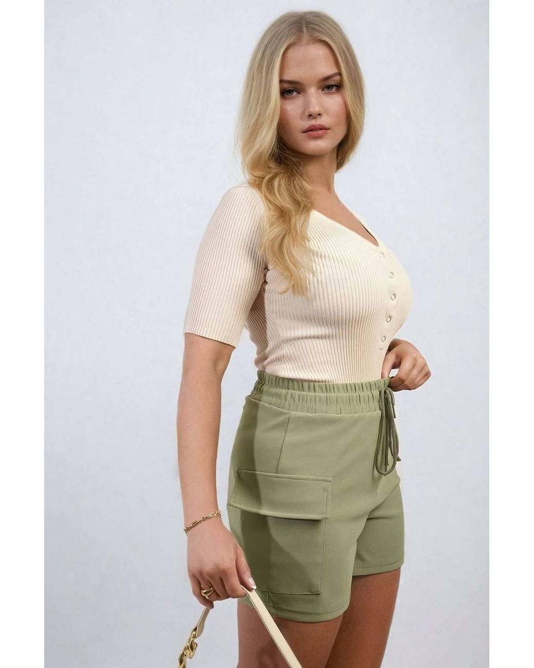 IKRUSH Black Dulce Elastic Waist Drawstring Pocket Detail Shorts