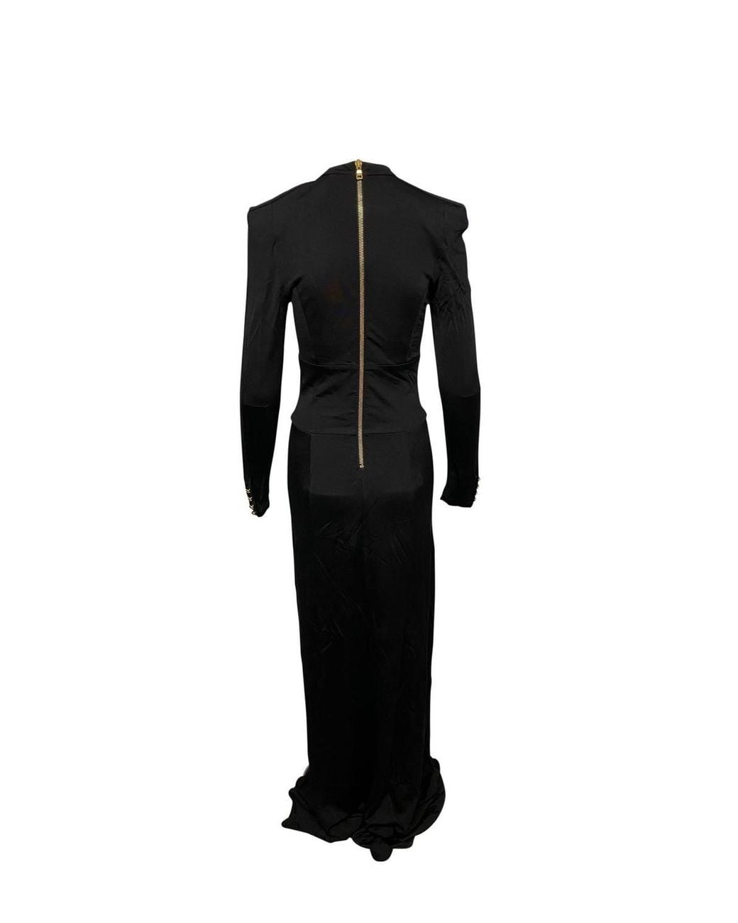 Balmain Black Preloved Cut Out Dress W/ Side Slit