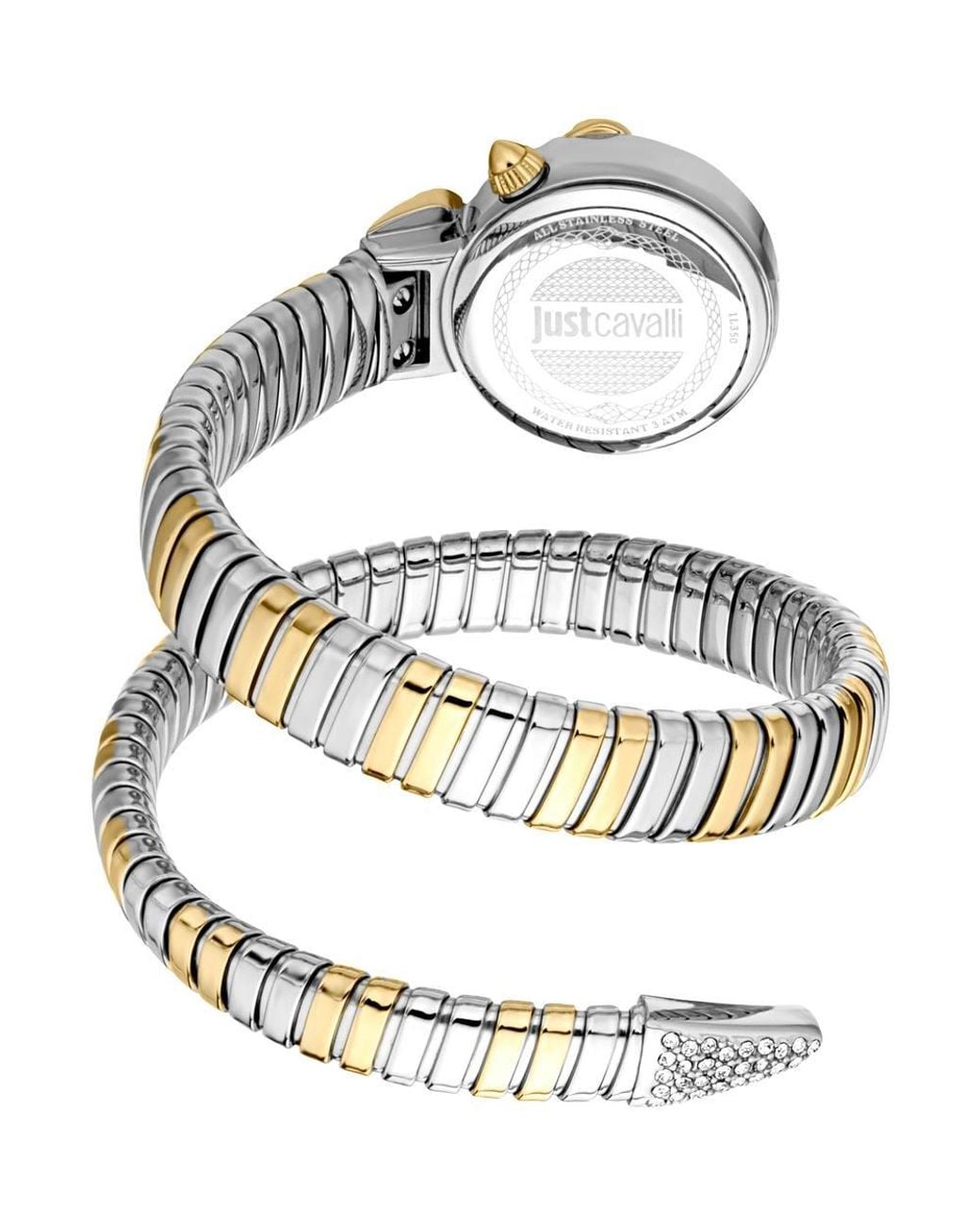 Just Cavalli Metallic Snake Watch, Two Tone & Color Diamond