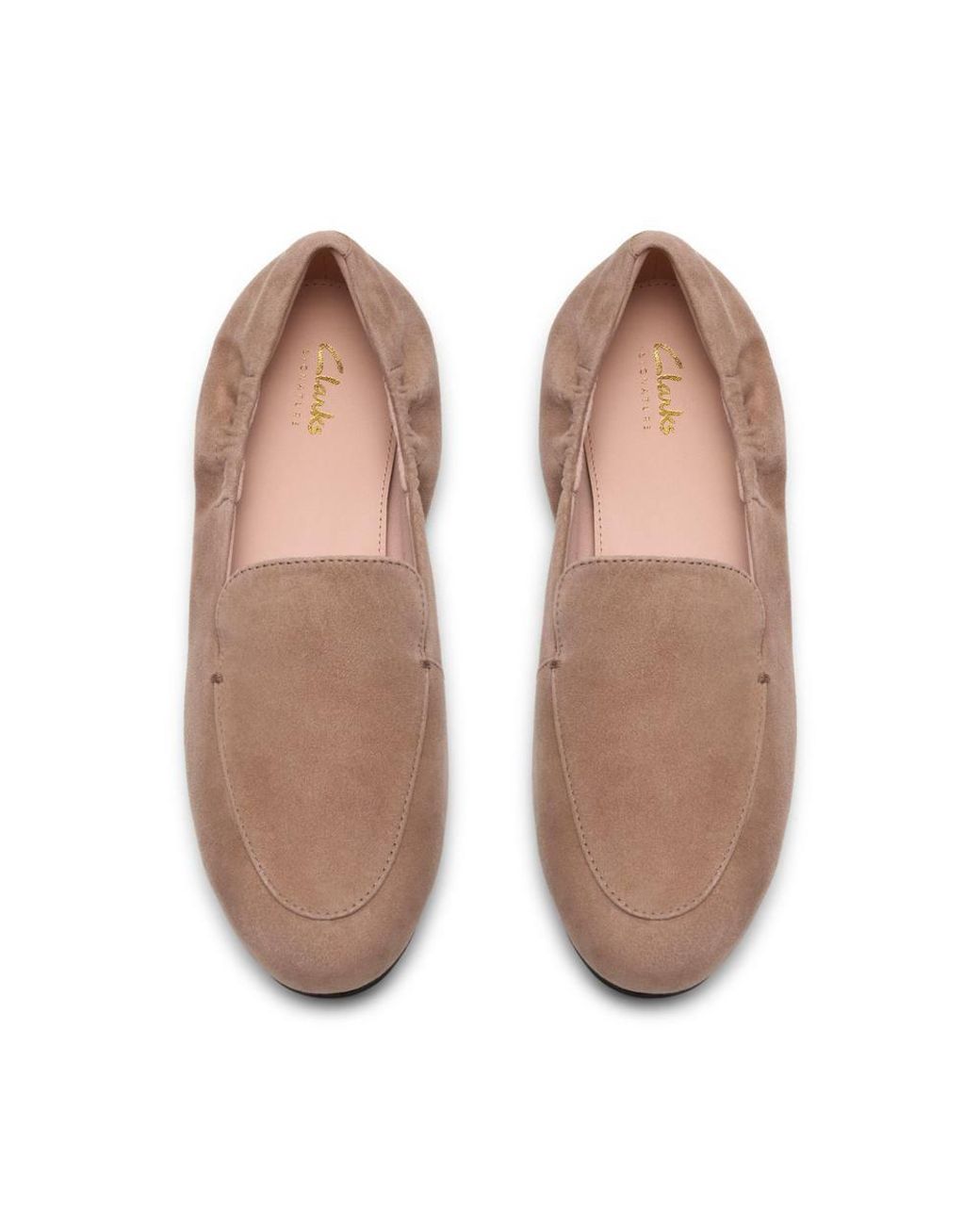 Clarks Brown Tamna Pure Mushroom Suede Loafers, Slip Ons