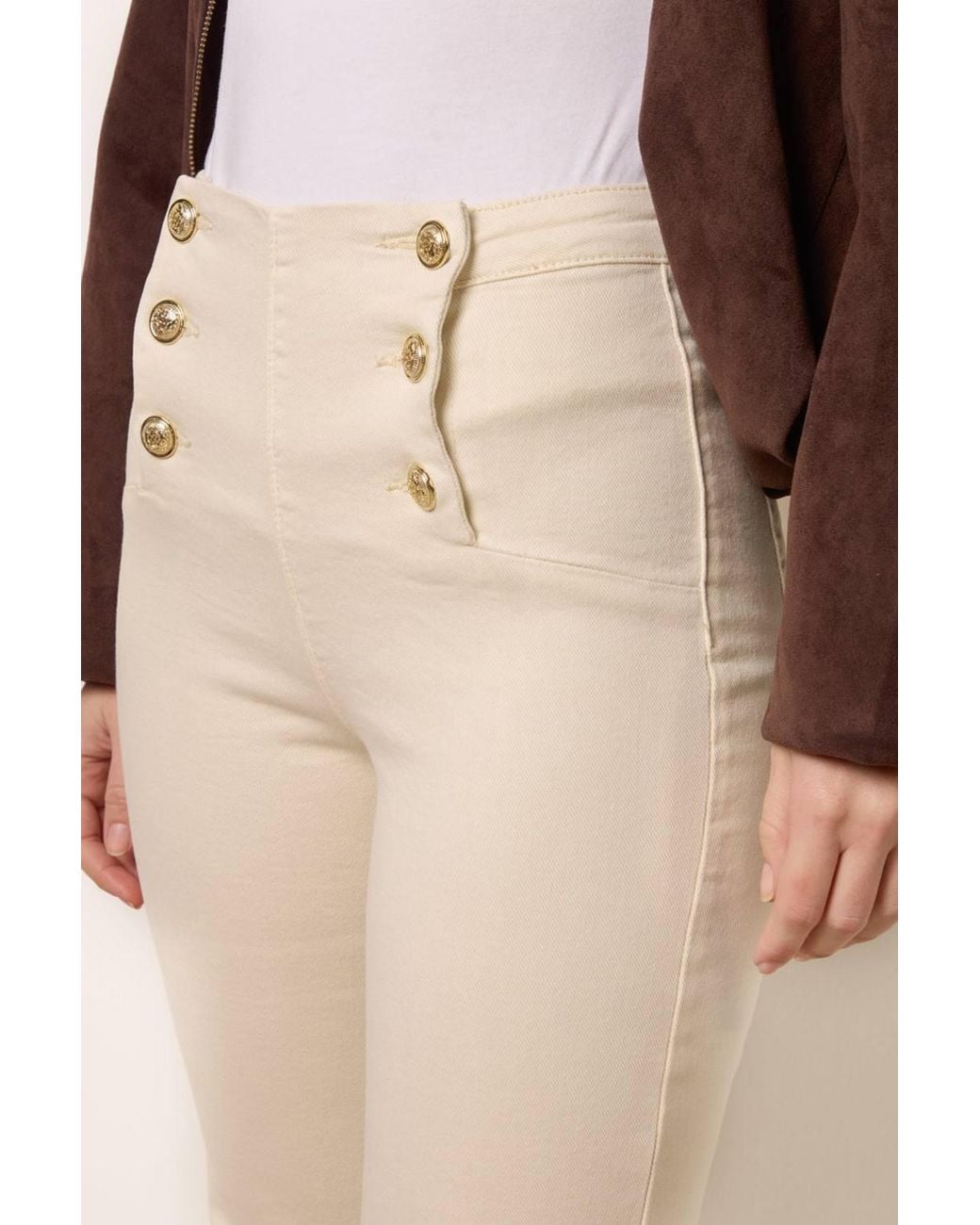 Blue Vanilla Natural Wide-Flared Off- Slip On Jeans