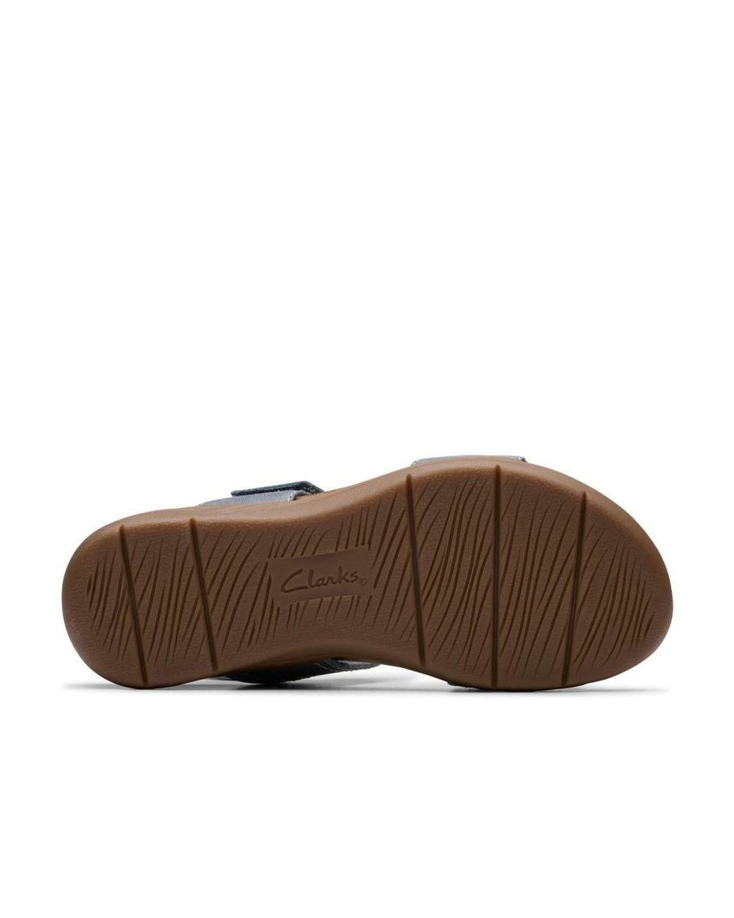 Clarks Blue April Clover Combination Flat Sandals