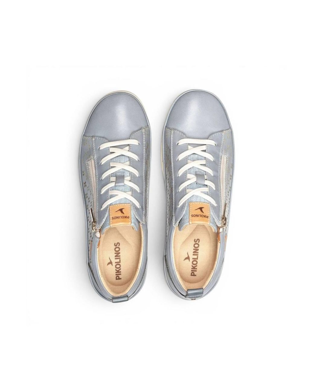 Infinity Leather Blue Pikolinos Leather Lace Up Zipped Trainer Sneaker Shoes