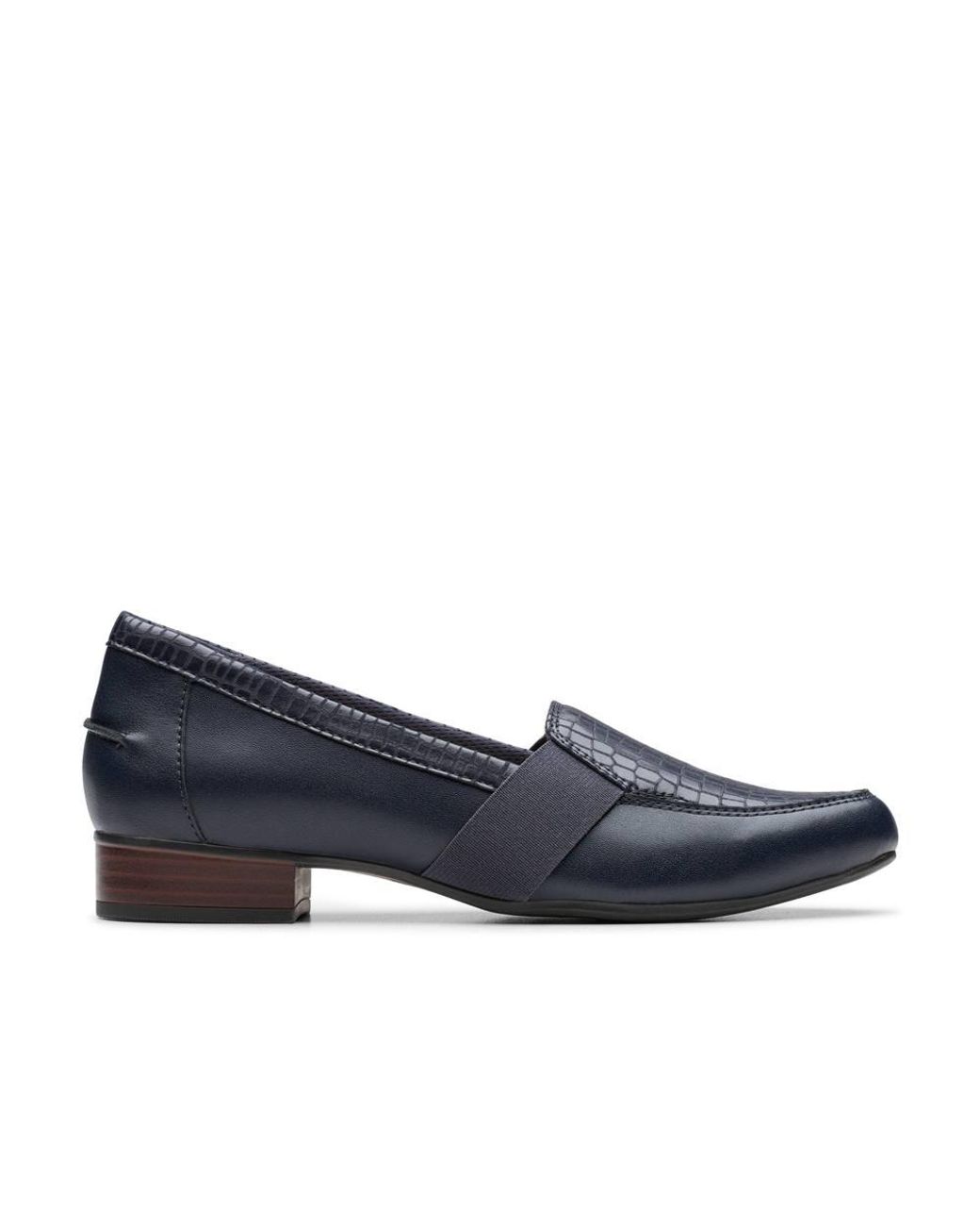 Clarks Blue Juliet Beat Leather Loafers, Slip Ons