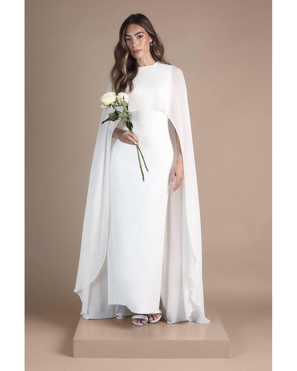 Coast White Cape Maxi Wedding Dress