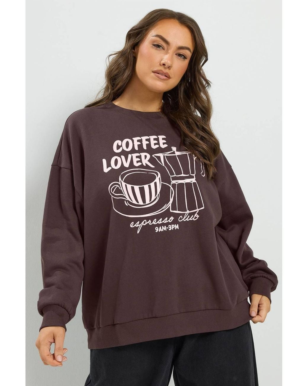 Yours Brown 'Coffee Lover' Sweatshirt