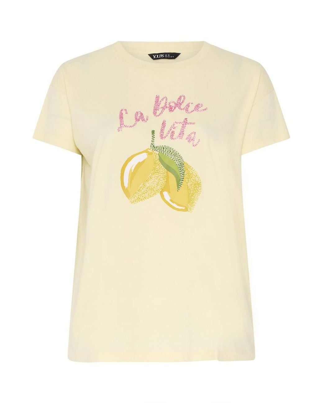 Yours Natural Beaded Lemon Graphic T-Shirt