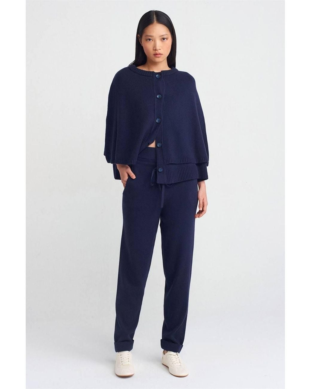 Dilvin Blue Lurex Knit Jogger Pants