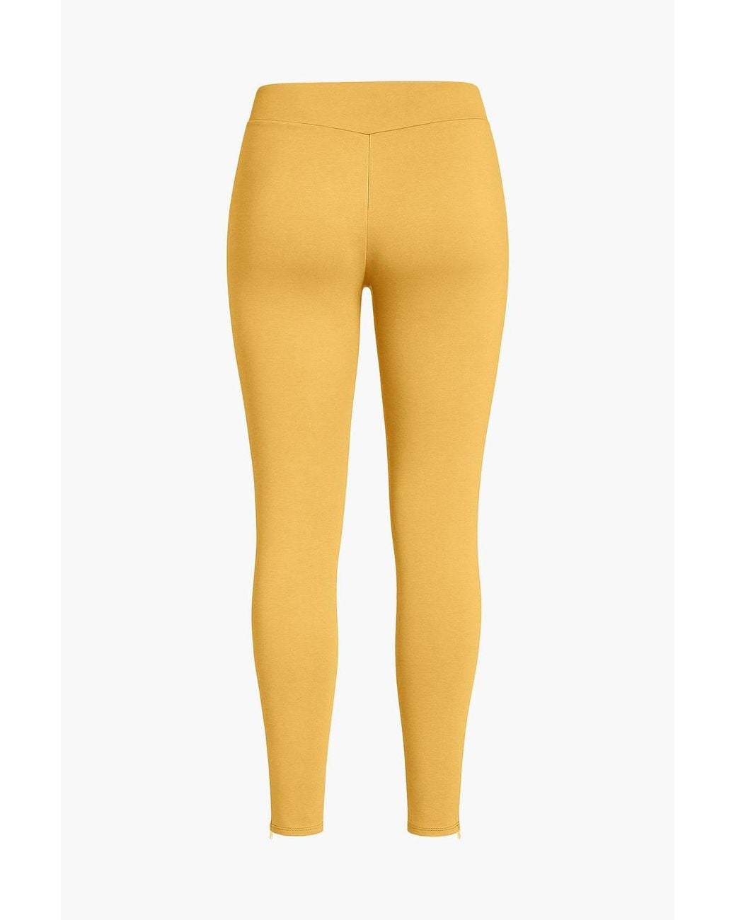 Enorsia Yellow Zip Hem Leggings