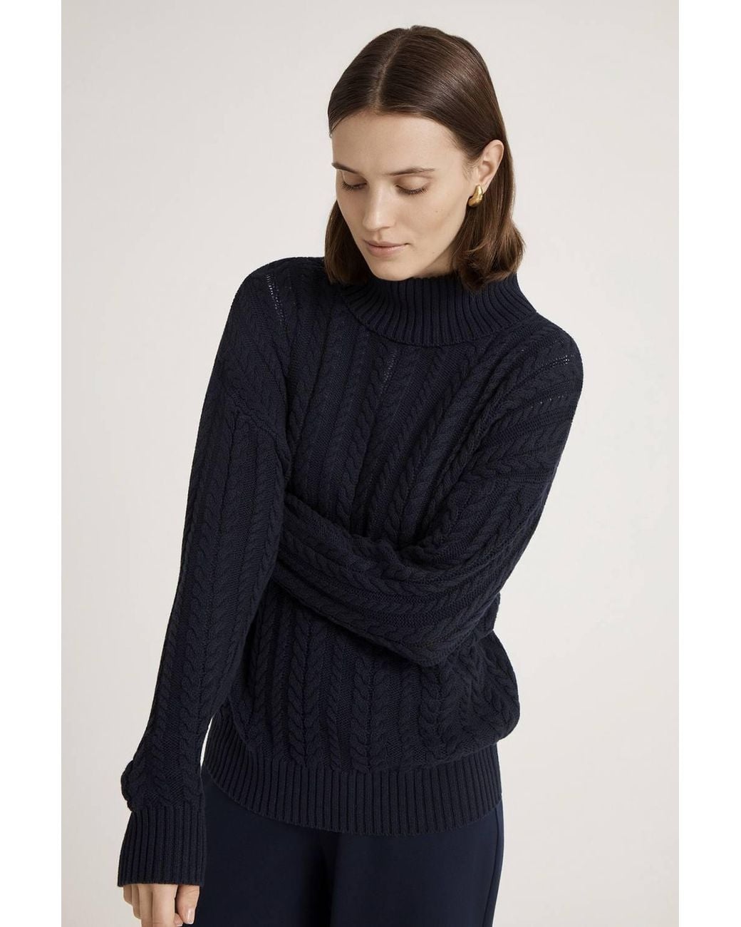 Finery London Blue Vivana Turtle Neck Knitted Sweater