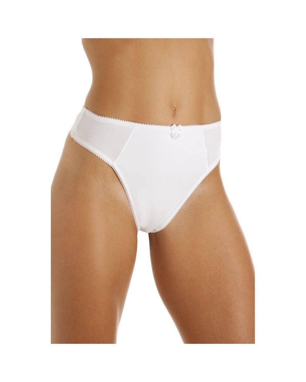 CAMILLE White Two Pack Micro-Fibre Control Thongs