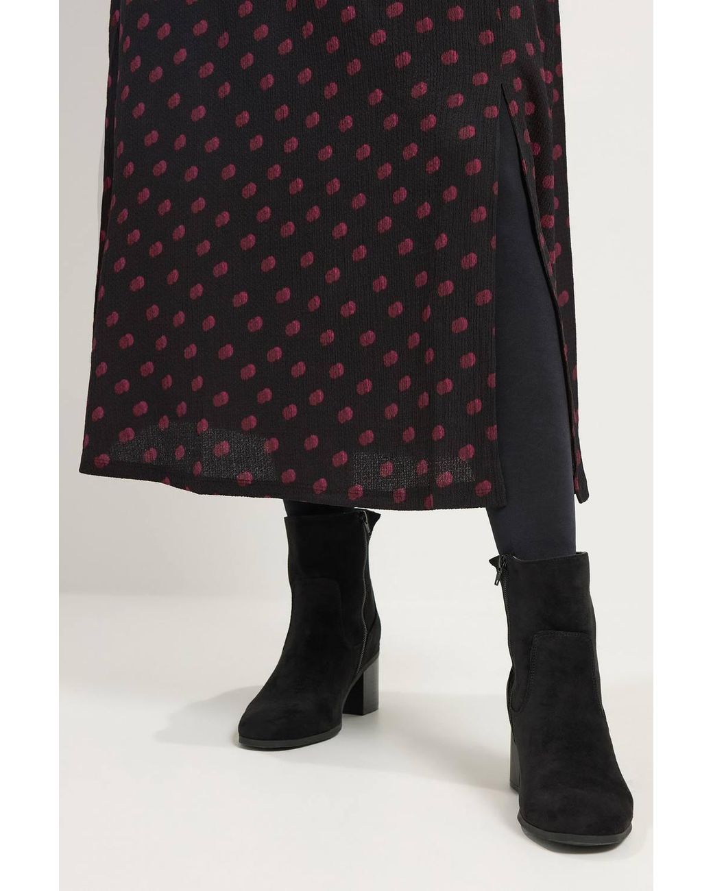 Yours Black Polka Dot Tea Dress