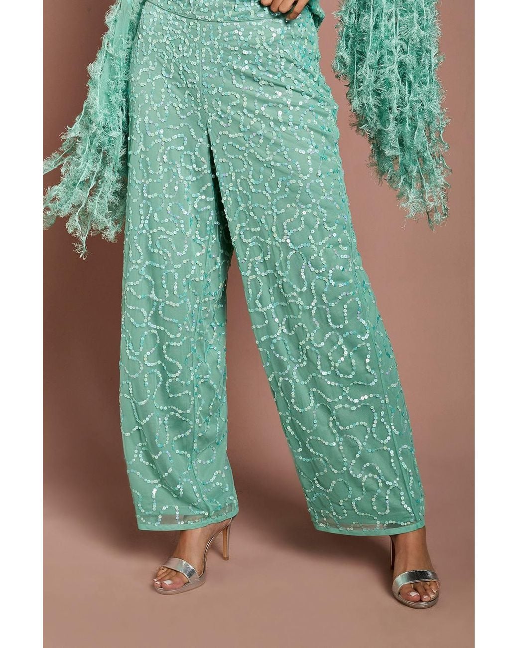 Coast Green Wide Leg Sequin Trouser