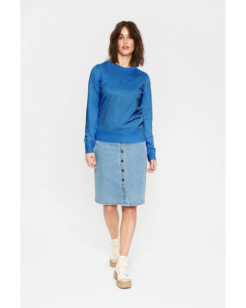 Saint Tropez Blue Milasz Crew Neck Jumper