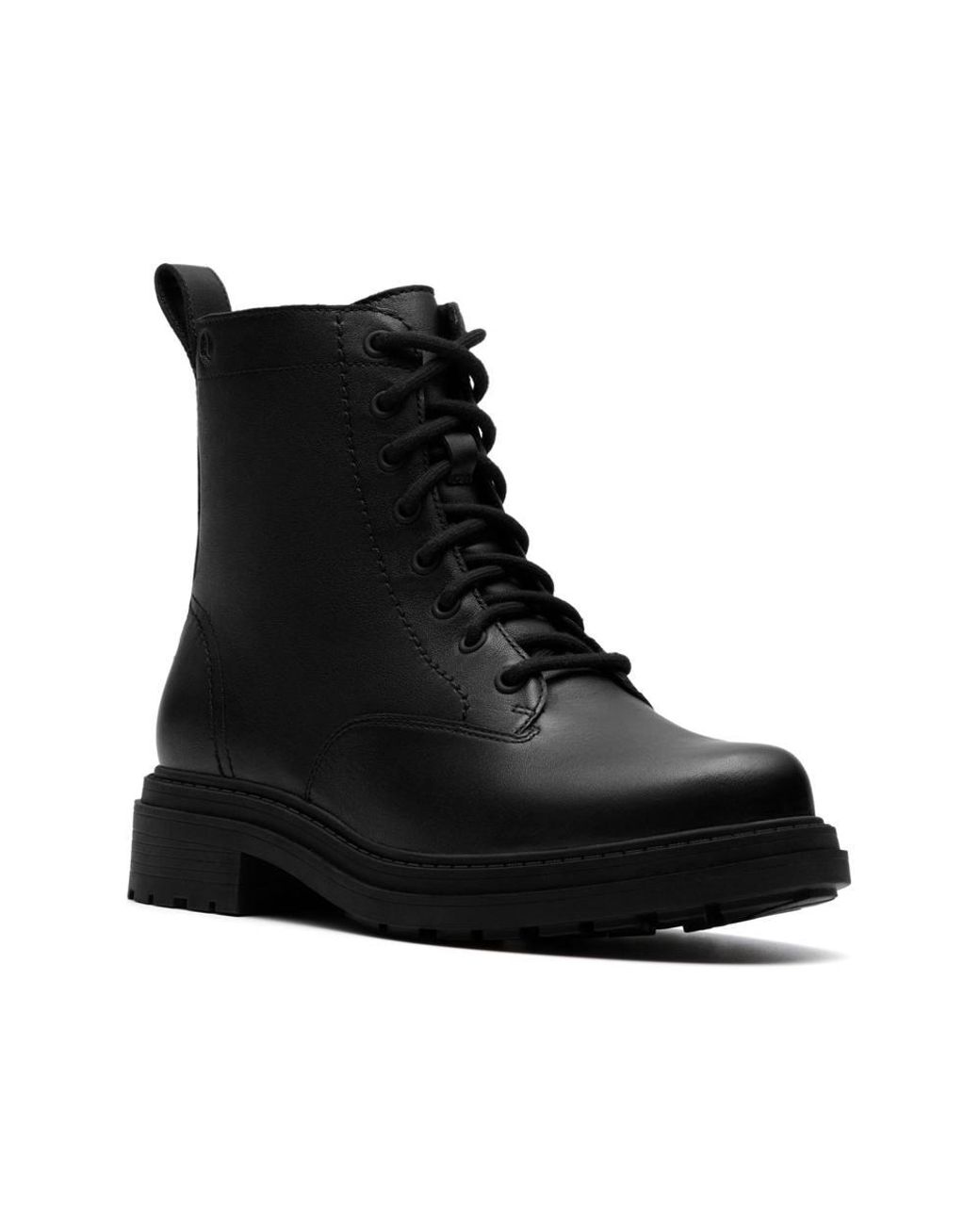 Clarks Black Orinoco 3 Style Leather Ankle Boots, Lace Up