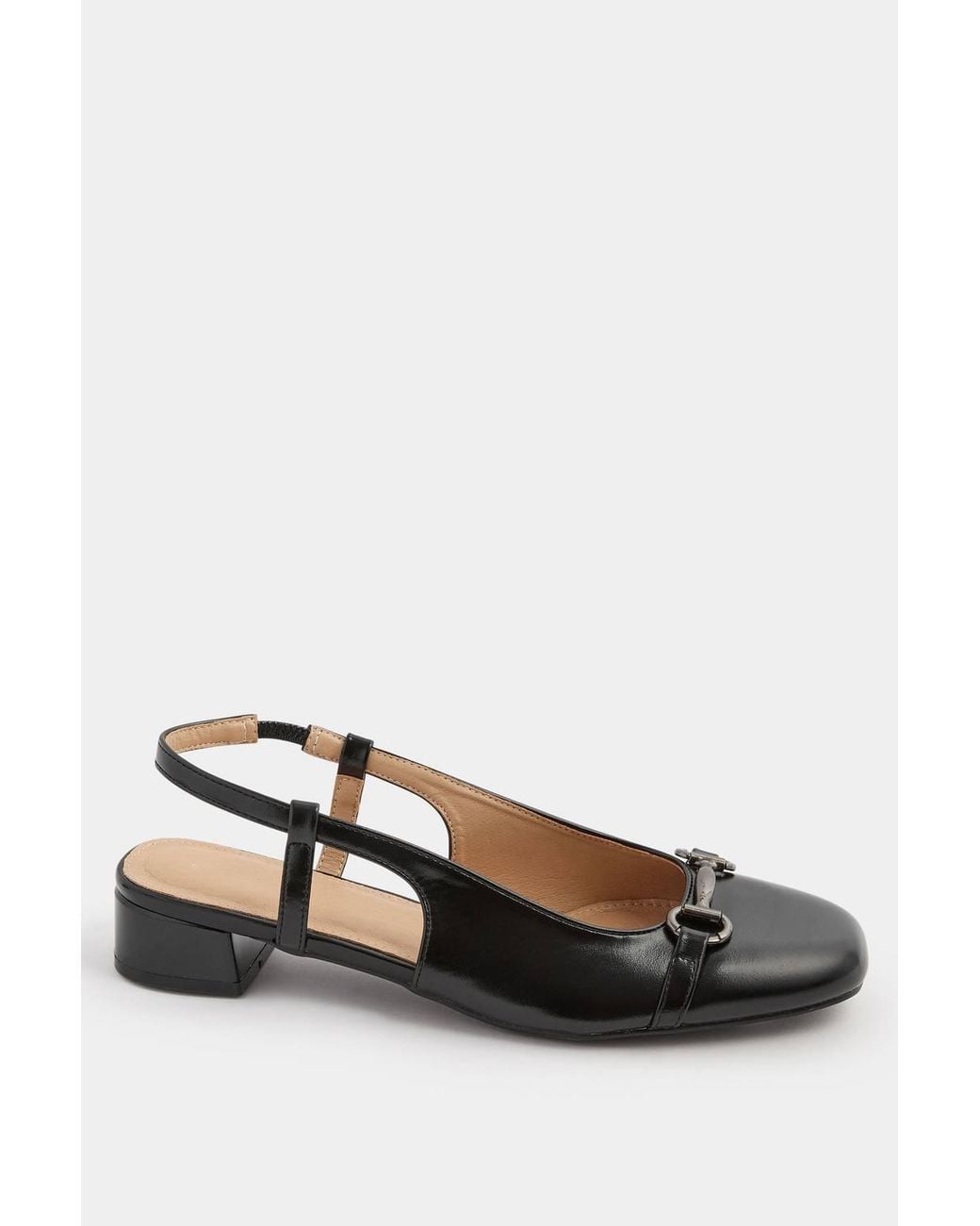 Long Tall Sally Black Snaffle Slingback Heel