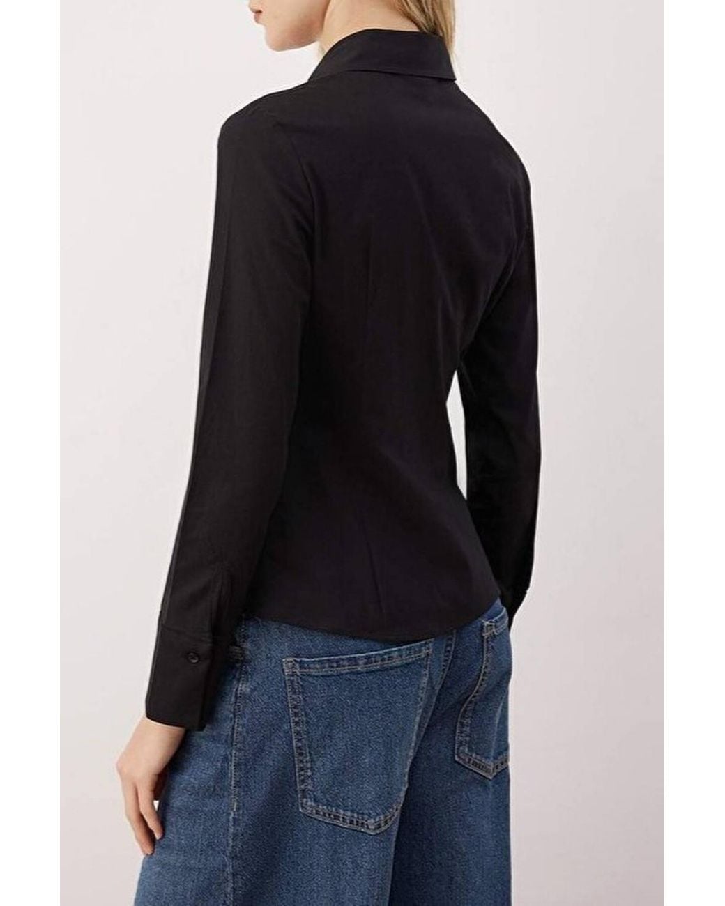 WOVCOR Blue Waist-Fitted Cotton Woven Shirt