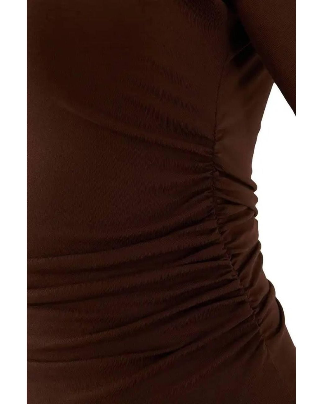 WOVCOR Brown Wardrobe Essentials Fitted Short Sleeve Stretch Knit T-Shirt