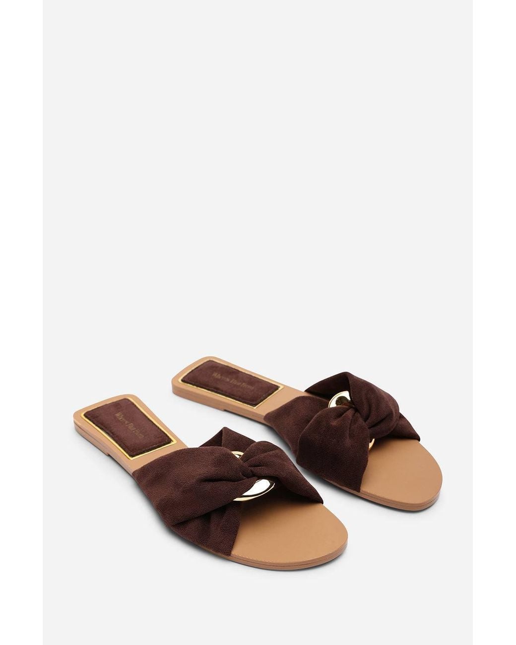Where's That From Blue 'Bellar' Flat Sliders With Knot Design Strap