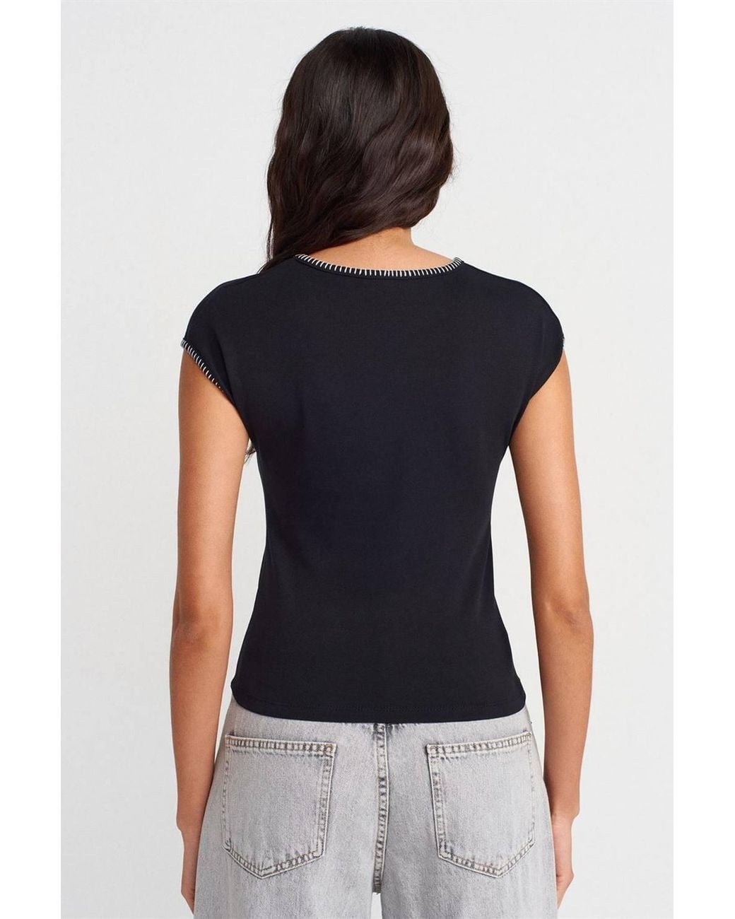 Dilvin Blue Slim Fit Cotton Jersey Crew Neck T-Shirt