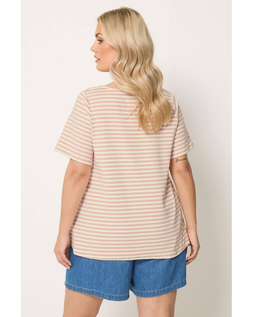 Yours Blue Stripe Swing T-Shirt
