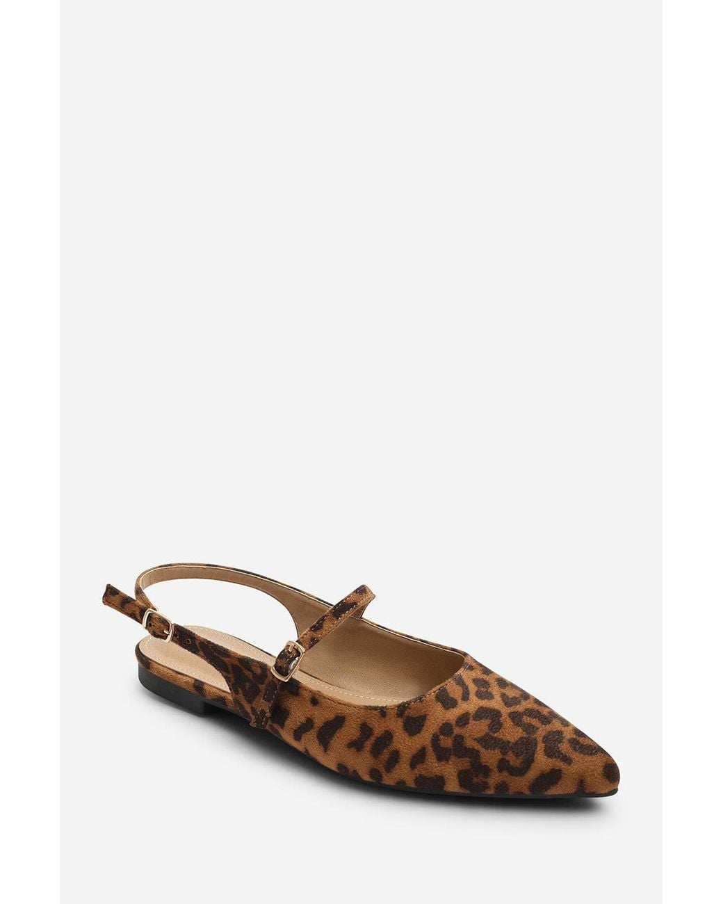 Where's That From Blue Estrella Wide Fit Pointed Toe Mary Jane Open Back Ballet Flats