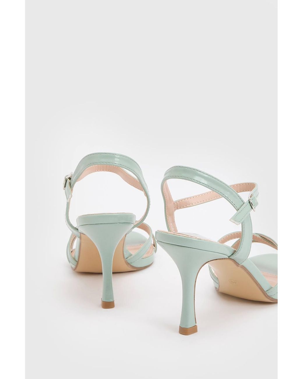 Dorothy Perkins Green Peppa Faux Leather Strappy 2 Part Heeled Sandals