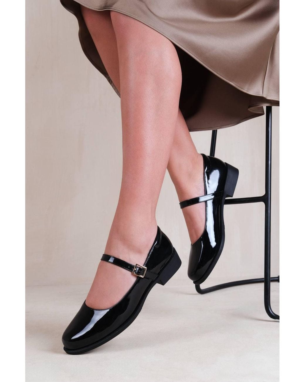Where's That From Pink 'Hawthorn' Extra Wide Fit Low Heel Loafer W/ Strap & Buckle Detail