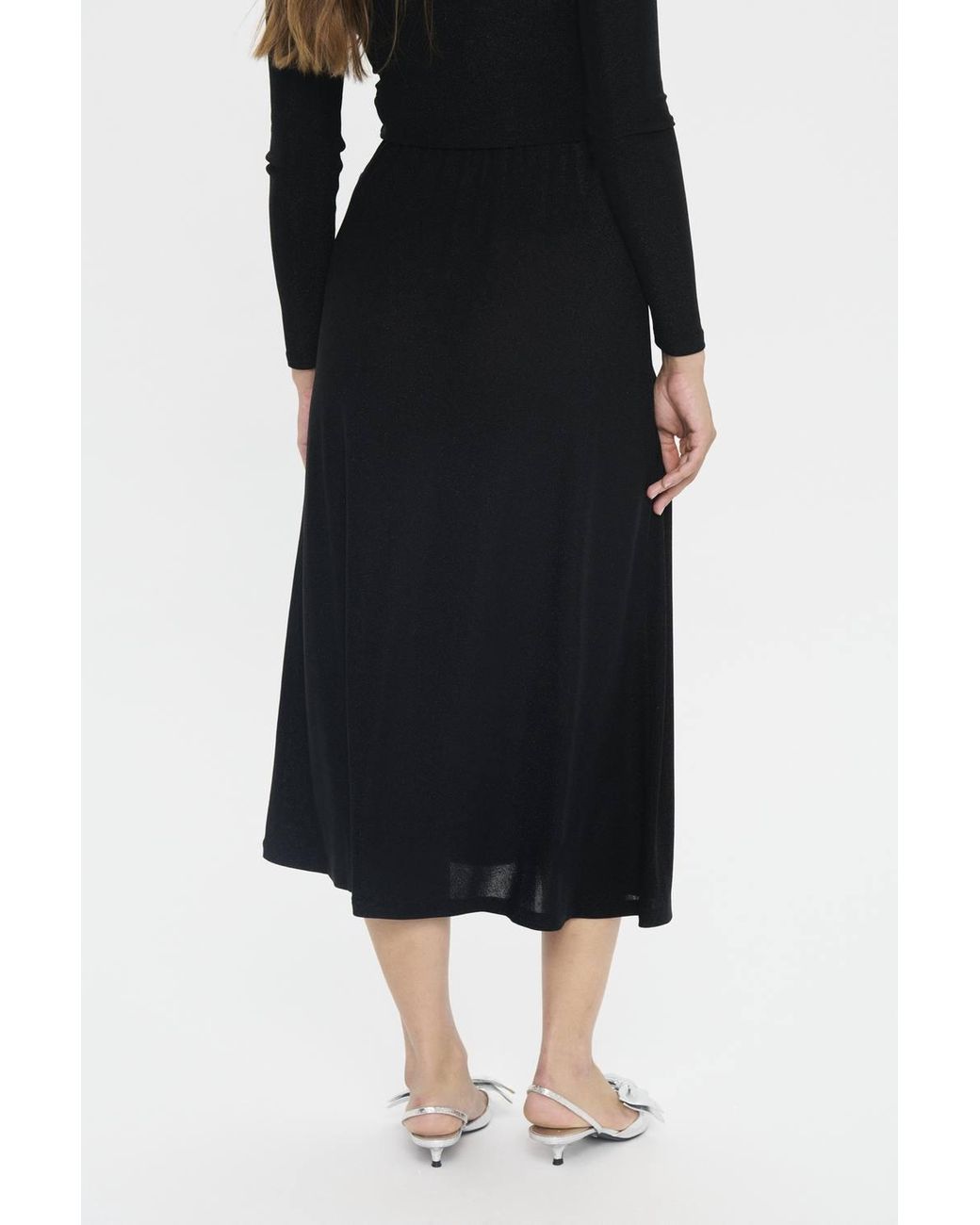 Saint Tropez Black Noriasz Shimmer Midi Skirt