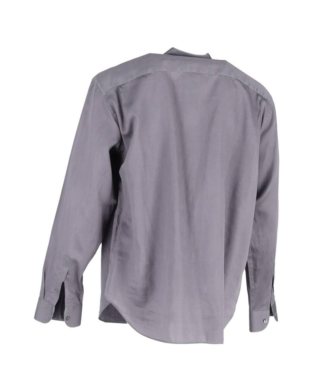 Giorgio Armani Blue Preloved Hidden Button Long Sleeve Shirt for men