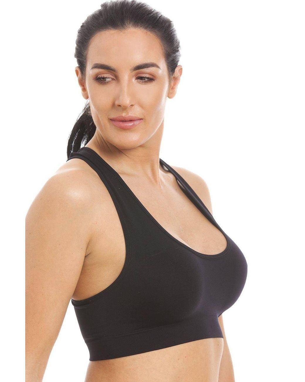 CAMILLE Black Plain Seamfree Maternity Sleeping Bra