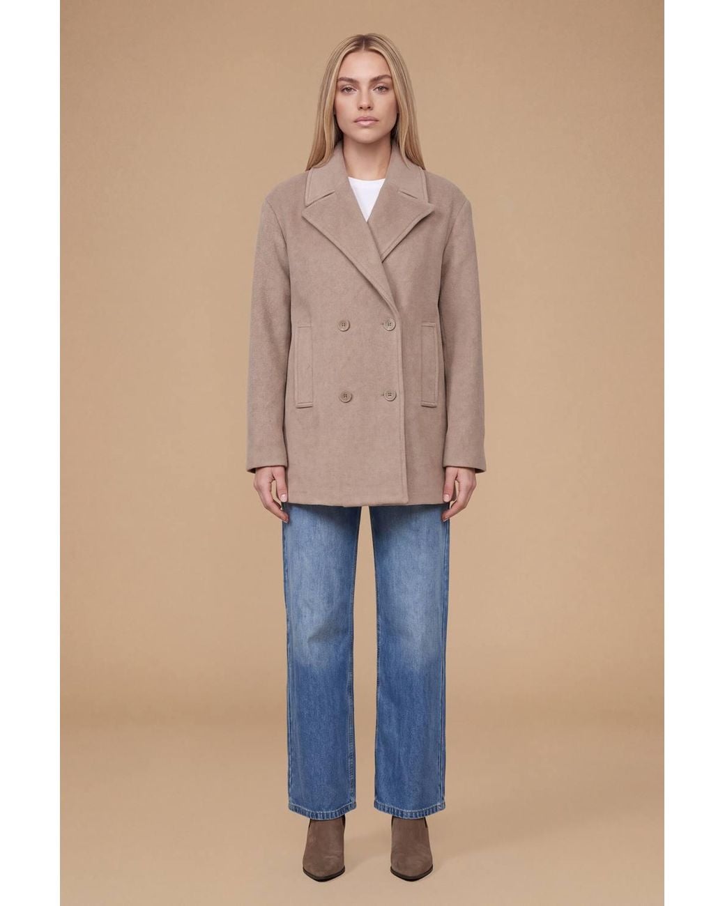 Dorothy Perkins Blue Relaxed Fit Double Breasted Coat