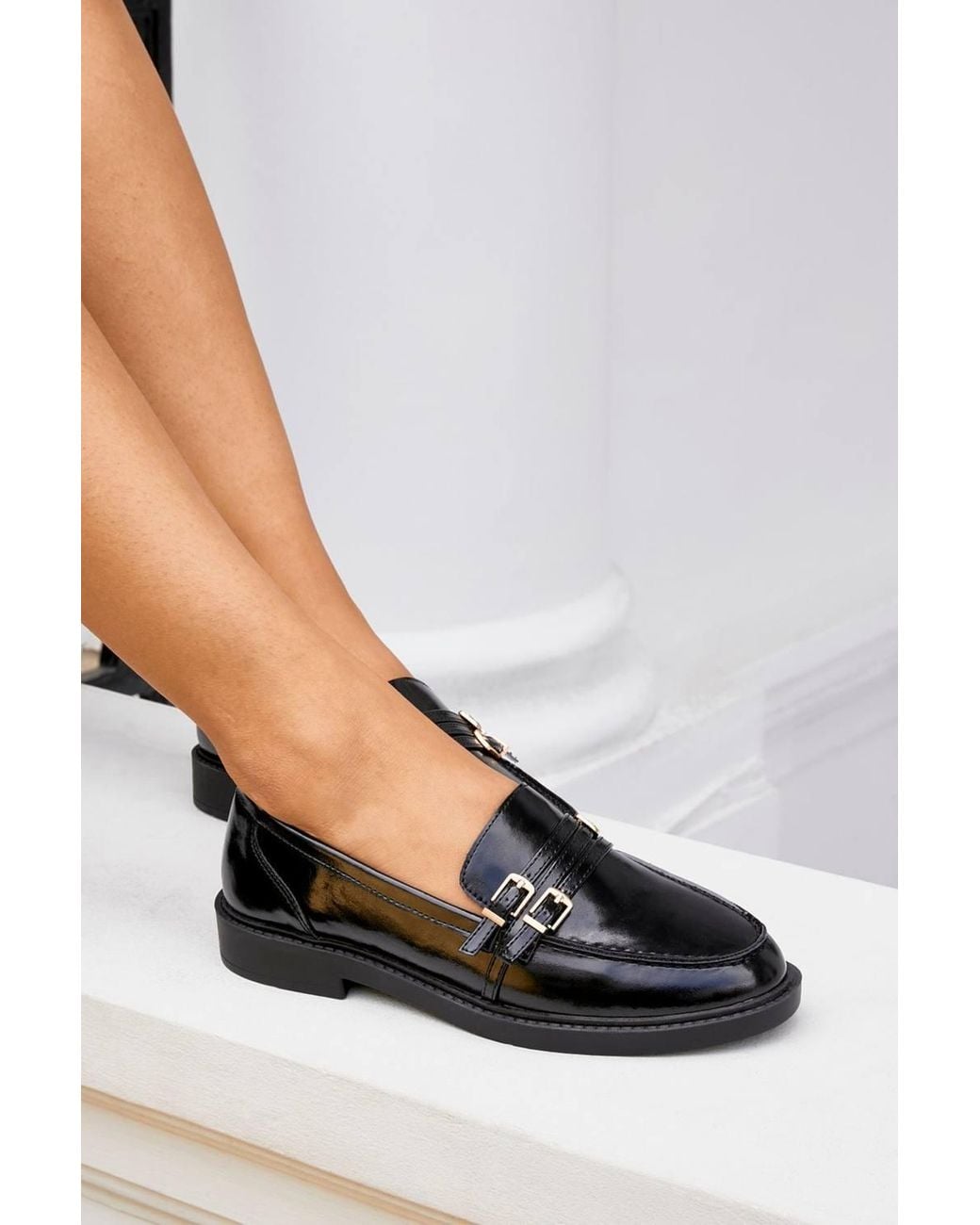 Linzi White Portland Faux Leather Loafers