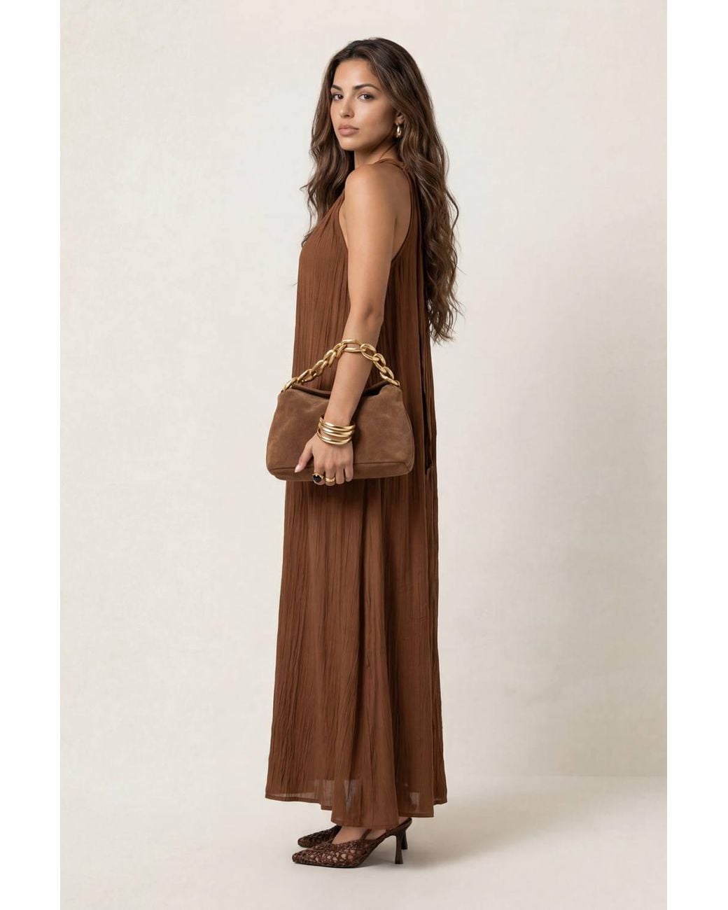 Urban Bliss Brown Braided Maxi Dress