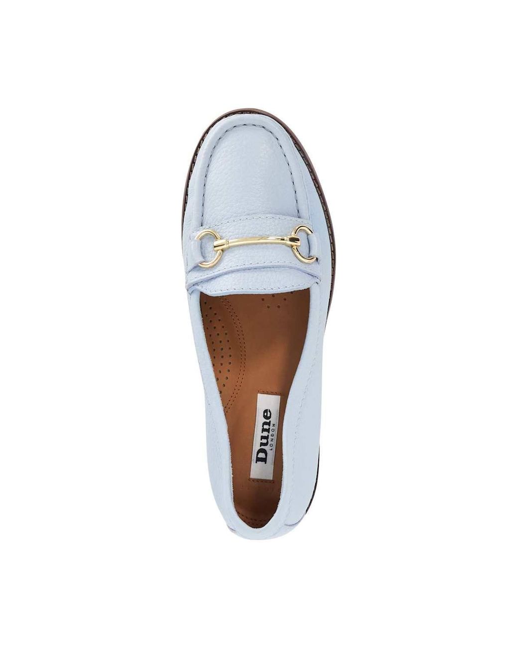 Dune White Wide Fit 'Glenny' Leather Loafers