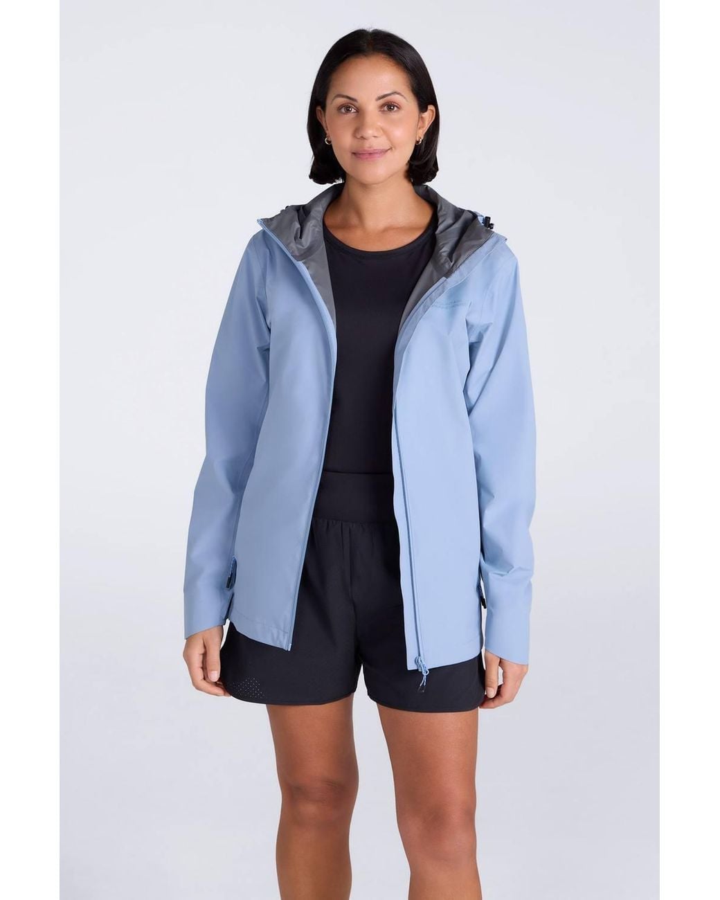 Mountain Warehouse Blue 'Aerovent' 2.5 Layer Waterproof Windproof Packable Hooded Rain Jacket