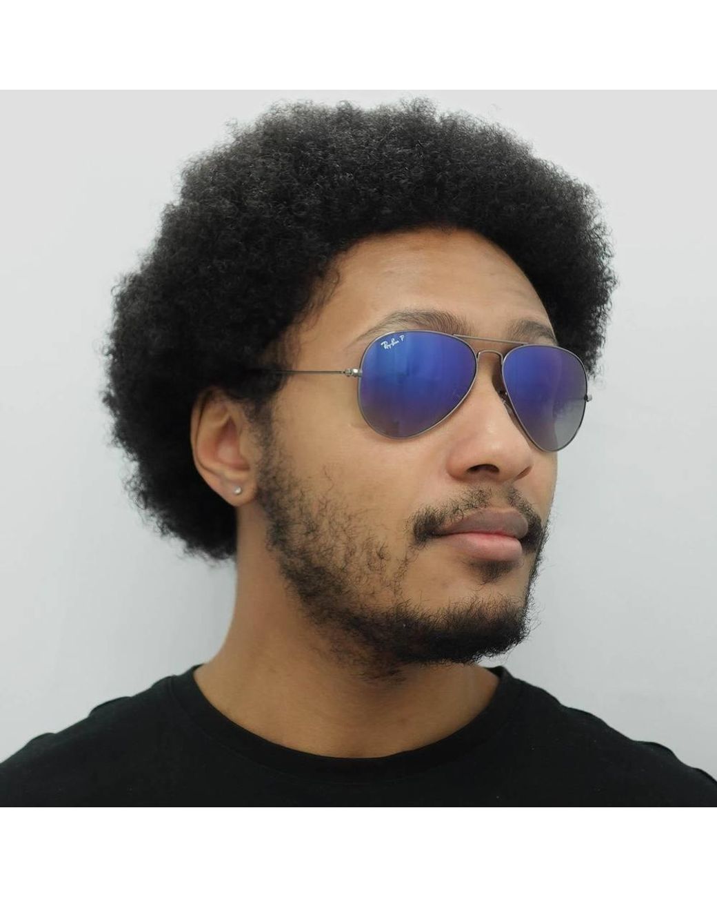 Ray-Ban Blue Aviator Gunmetal Polarized Gradient Sunglasses