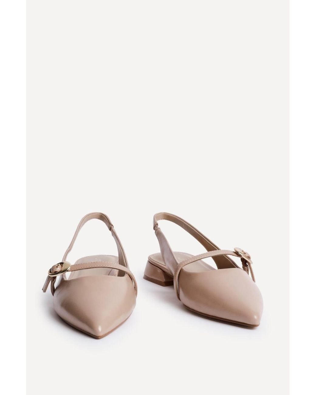 Linzi Pink Align Faux Leather Ballet Flats