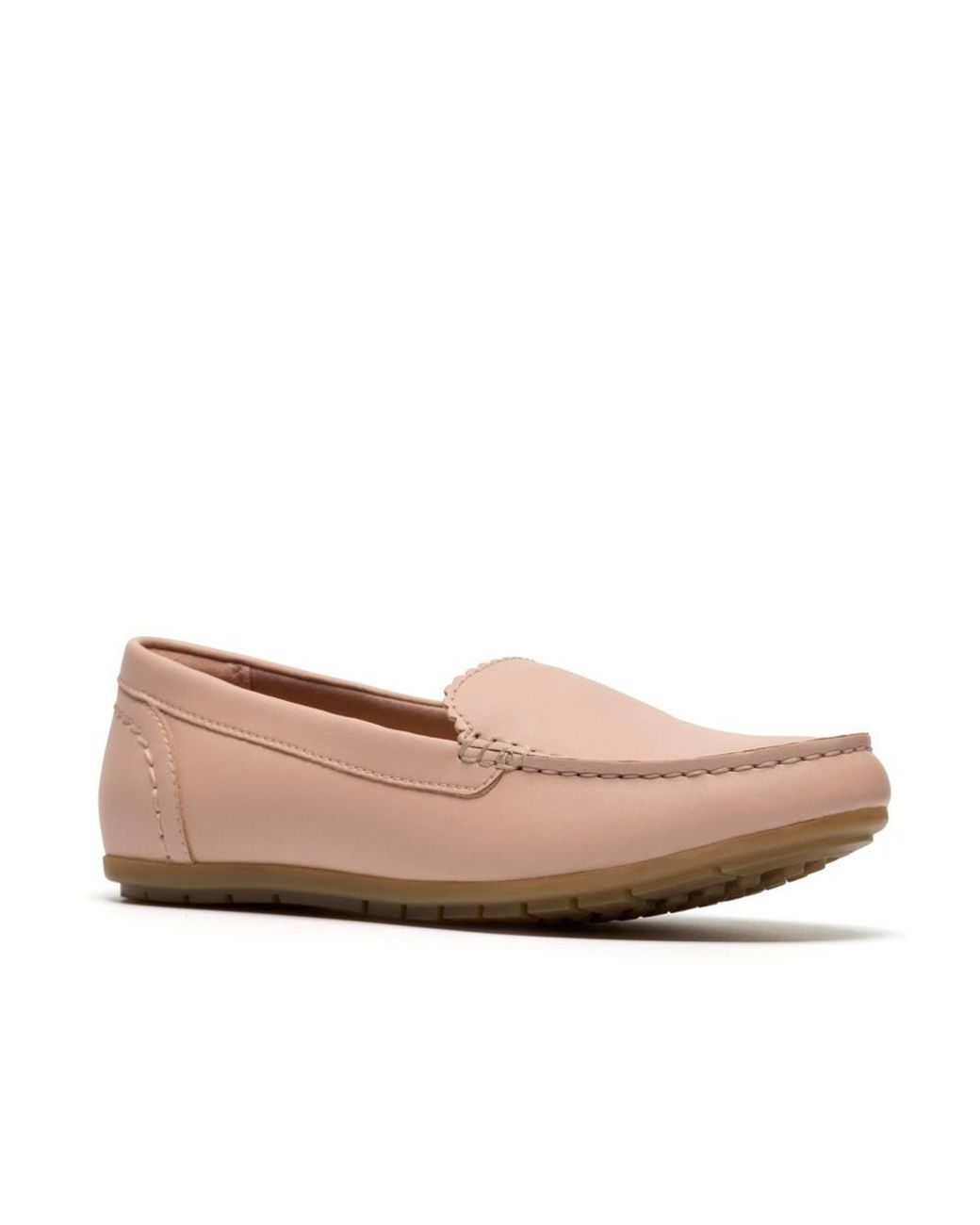 Clarks Pink Elliotte Step Leather Loafers, Slip Ons, Moccasins