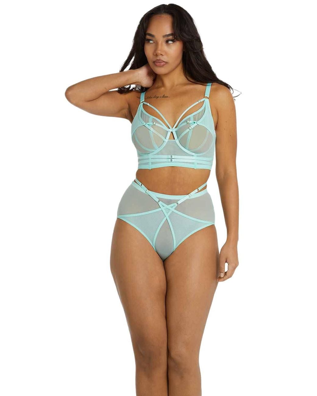 Playful Promises Blue Eddie Crossover Wrap 'Bra'