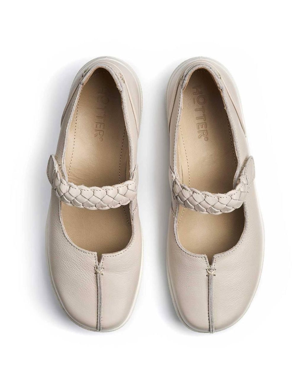 Hotter White Extra Wide 'Shake Ii' Mary Janes