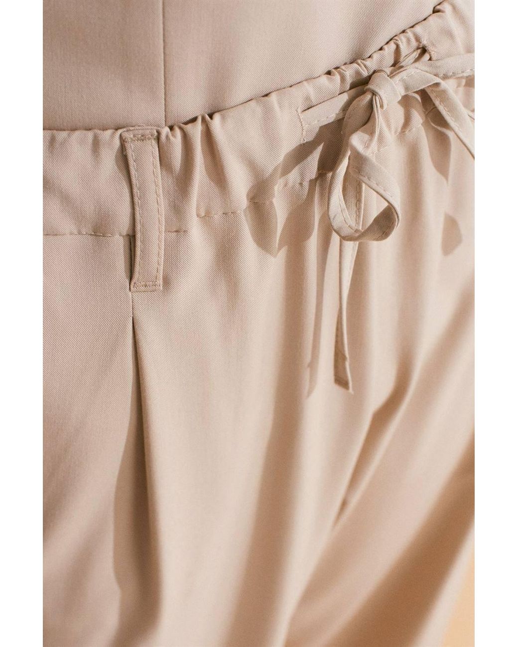 Dilvin Natural Wide-Leg Crepe Trousers